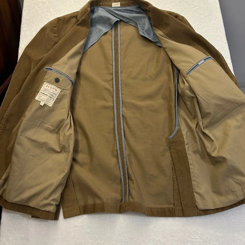 J.Crew Vintage Cord Sport Coat Blazer Sz XL Brown Corduroy Cotton Jacket Unlined
